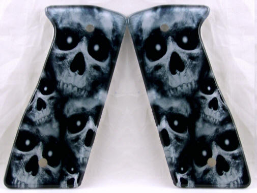 Graveyard Skulls Grey featured on DP G3/G4 SE/FX Paintball Marker Grips