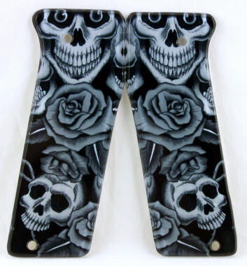 Skulls and Roses Grey featured on Empire Invert Mini Paintball Marker Grips