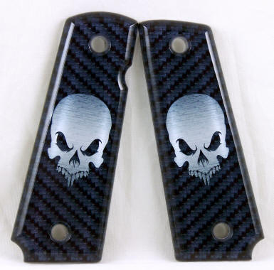 Skull Carbon Fiber featured on1911 Fullsize Pistol Hand Grips