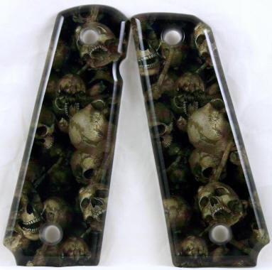Skull Graveyard featured on 1911 Fullsize Left Side Safety Pistol Grips