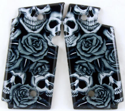 Skulls and Roses Grey featured on Sig Sauer P238 Pistol Grips