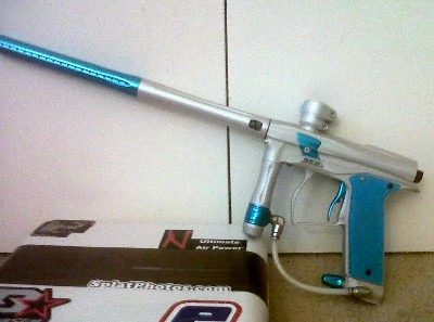 Planet Eclipse Paintball Marker with Solid Blue SPD Single Color Grips
